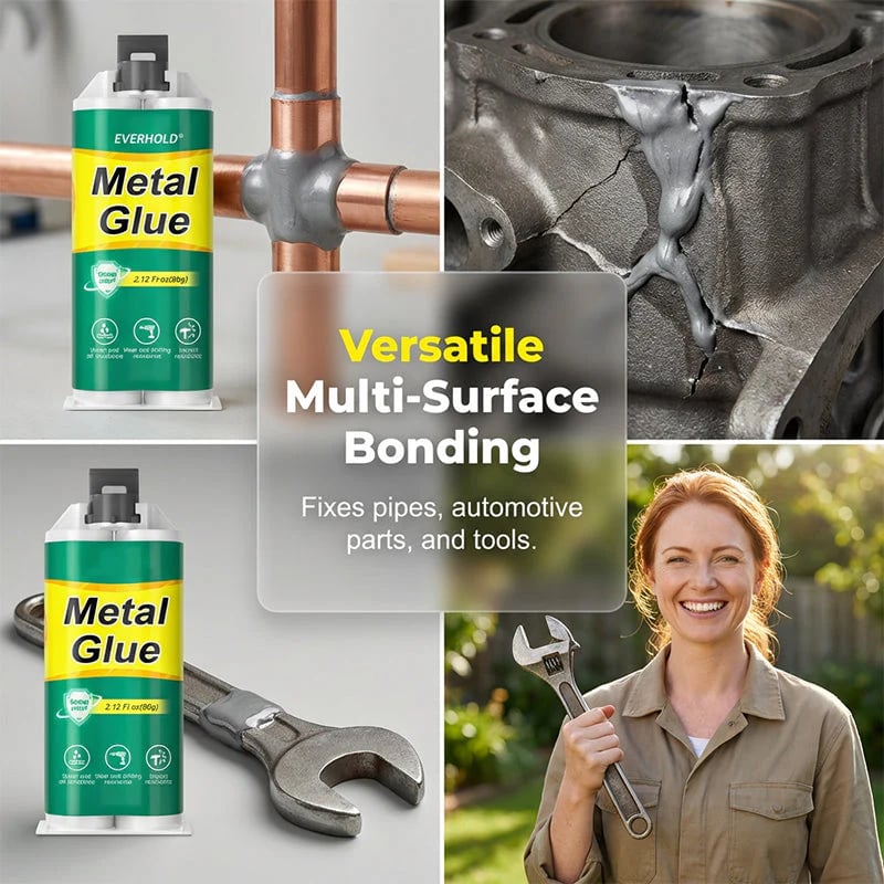 AB metal repair glue in use