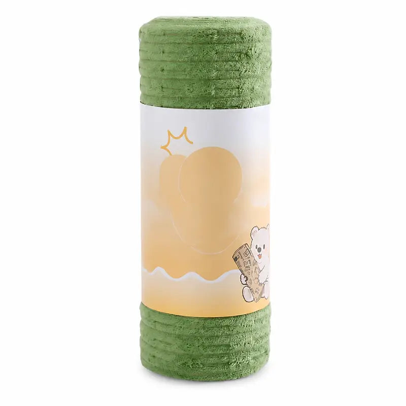 Green tearable plush cleaning cloth roll