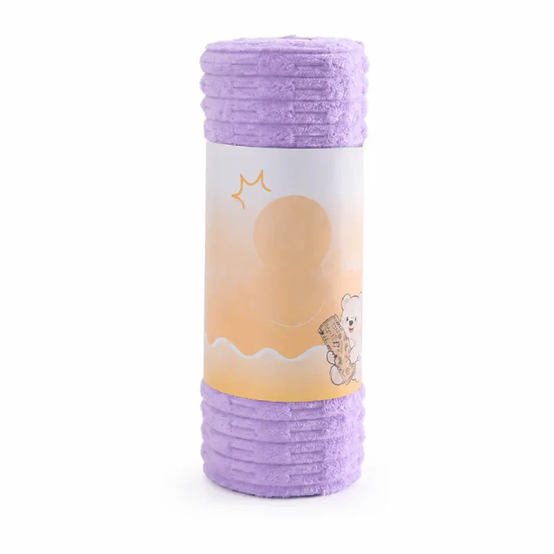 Purple tearable plush cleaning cloth roll
