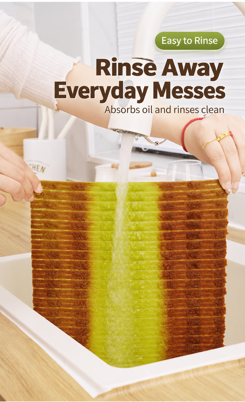 Tearable plush cleaning cloth — rinse