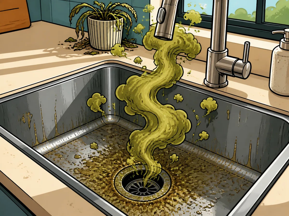 Illustrated drain pain point: unpleasant odors
