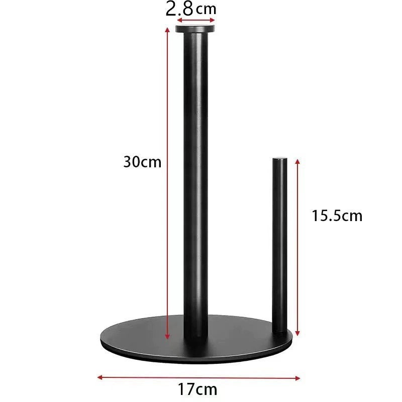 Black paper towel holder with dimensions