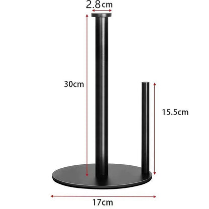 Black paper towel holder with dimensions
