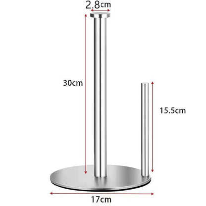 Silver paper towel holder with dimensions