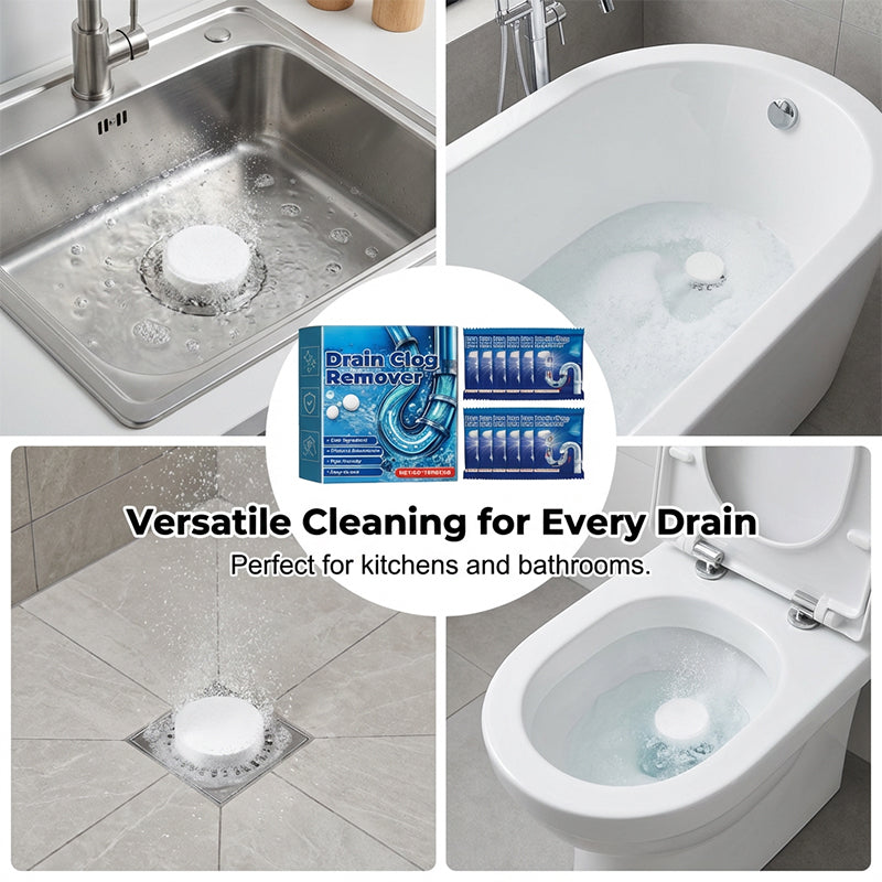 Fast Dissolve Drain Clog Remover Tablets Household Pipe Deodorant Cleaner